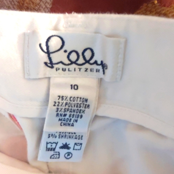 Lilly Pulitzer white embroidered seashell crop pants - Picture 6 of 6